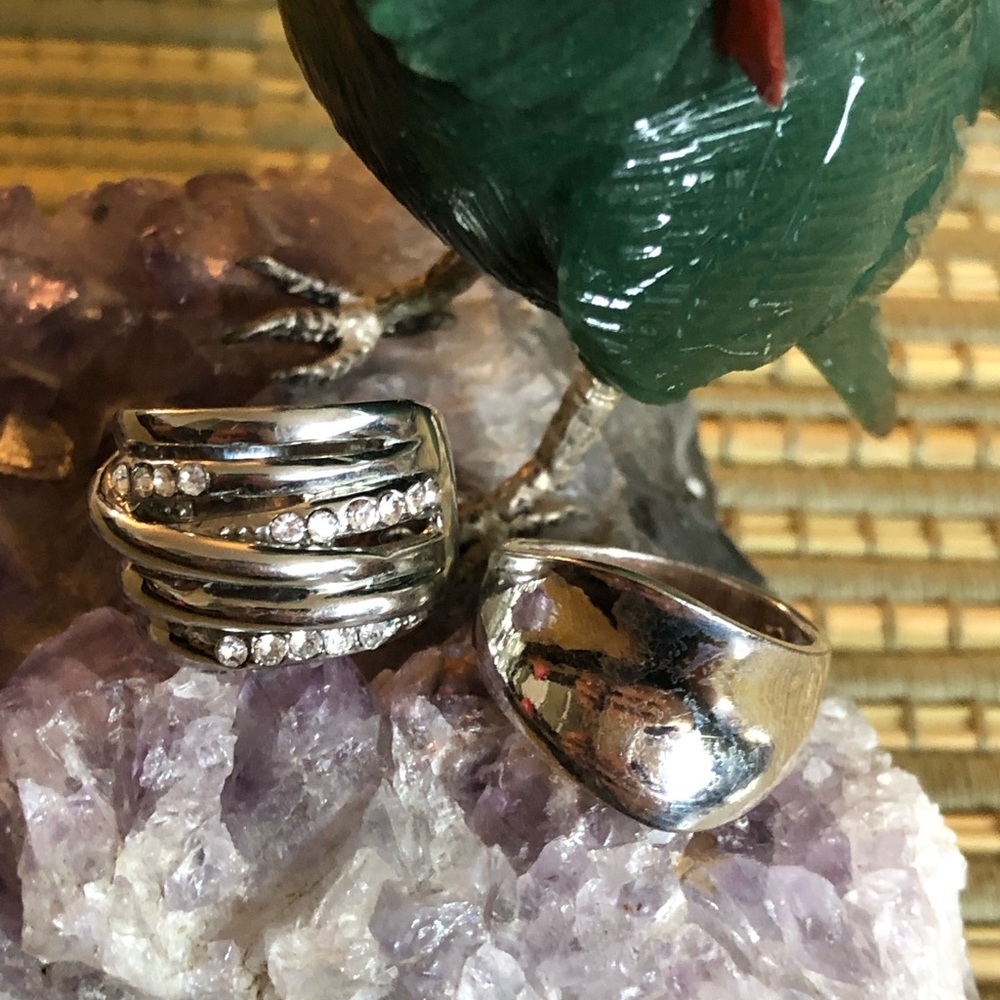 two sterling silver rings